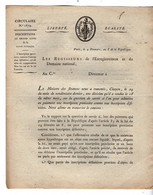 VP18.513 - Révolution - PARIS An 8 De La République Française - Circulaire Concernant Les Inscriptions Au Grand Livre .. - Decretos & Leyes