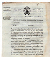 VP18.515 - Révolution - PARIS An 8 De La République Française - Circulaire Concernant Les Aliénations De Domaines ..... - Decretos & Leyes