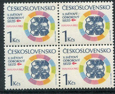 CZECHOSLOVAKIA 1982 World Trades Union Congress Block Of 4 MNH / **.  Michel 2655 - Neufs