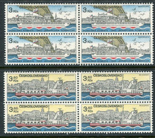 CZECHOSLOVAKIA 1982 Danube Commission Blocks Of 4 MNH / **.  Michel 2679-80 - Nuovi