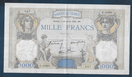 1000 Francs  Cérès Et Mercure   Du  18 Juillet  1940 - 1 000 F 1927-1940 ''Cérès E Mercure''