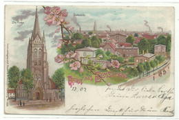 Elmshorn Totalansicht & Kirche Litho 1902 - Elmshorn