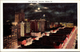 Texas Dallas Skyline At Night 1946 - Dallas
