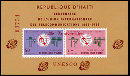 Haiti, 1965, UNESCO, ITU, International Telecommunication Union, United Nations, Overprinted, MNH, Michel Block 32 - Haiti