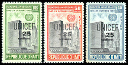 Haiti, 1961, UNICEF, United Nations, Overprinted, MNH, Michel 654-656 - Haïti