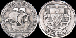 Portugal - 1934 - 5 Escudos - 650‰ Argent - Caravelle - H203 - Portugal