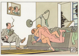 Lovemaking Pipe Smoking Dutch Comic Joost Swarte Postcard - Humour