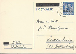Luxembourg Luxemburg 2 Cartes Postales Surchargées 6Rpf. Neuves Et Oblitérée. - Stamped Stationery