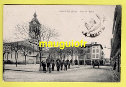 81 TARN / RÉALMONT / PLACE DE L'EGLISE / ANIMÉE / 1915 - Realmont