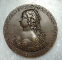 Maria Giovanna Battista Di Savoia - Grande Medaglia In Bronzo Diametro Mm.71,5 Gr.147 - Opus: Sacchini. - Monarquía/ Nobleza