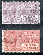 Z2846 ITALIA REGNO Posta Pneumatica 1924 Cent. 20 E 40, Usati, Sassone 8-9, Serie Completa, Valore Catalogo € 65 (lingue - Posta Pneumatica