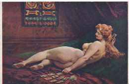 Femme Nue Faisant Une Réussite Game Of Patience Nude Girl By Louis Beroud Playing Cards - Playing Cards