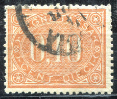 Z2855 ITALIA REGNO Segnatasse 1869 Cent. 10, Usato, Sassone 2, Valore Catalogo € 100, Ottime Condizioni - Segnatasse