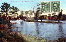 CPA  - SAN  ANTONIO -  TEXAS  -   WEST  END  LAKE   -  1912 - San Antonio