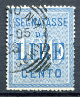 Z2858 ITALIA REGNO Segnatasse 1903 L. 100, Usato, Sassone 32, Valore Catalogo € 25, Buone Condizioni - Segnatasse