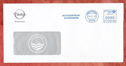 Brief, Opel, Francotyp-Postalia, Autozentrum Ackermann, 90 C, Moeckmuehl 2012 (5753) - Affrancature Meccaniche Rosse (EMA)