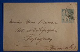 S28 BELLE LETTRE 1890 COCHINCHINE POUR PERPIGNAN FRANCE + AFFRANCH. INTERESSANT - Brieven En Documenten