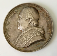 Vaticano- Papa Pio IX - Medaglia D’argento Anno XVII - Gr.34,3 Diametro Mm.43,3 - 1862 - SPL. - Monarchia / Nobiltà