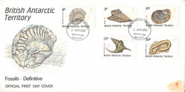 BRIT. ANTARCTIC TERR. - FDC 1990 FOSSILS Mi #163-165, 167-168 / YZ192 - FDC