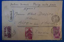 I 16 GUINEE BELLE LETTRE DEVANT 1938 PAR AVION POUR AIRES S ADOUR + AFFRANCHISSEMENT INTERESSANT - Lettres & Documents