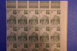 K19 AOF GUINEE BELLE FEUILLE NEUVE ET COMPLETE 50 X 1F GOMME SUPERBE SERA ENVOYEE AVEC UNE SEPARATION - Unused Stamps
