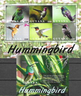 GUYANA, 2021, MNH, BIRDS, HUMMING BIRDS, SHEETLET +S/SHEET - Hummingbirds