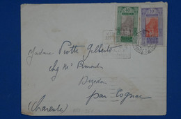 T18 GUINEE AOF BELLE LETTRE 1936 POUR DIZEDON PAR COGNAC FRANCE + AFFRANCH. INTERESSANT - Lettres & Documents