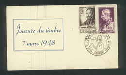 Journée Du Timbre 7 Mars 1948 - Etienne Arago Et Louis Braille - Vieux Charmont  Doubs - ....-1949