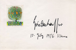 Austria Österreich 1976 Designed By HUNDERTWASSER, "Modern Art", Rare Autographed Card Without A PM - FDC