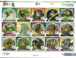COLOMBIA, 2021, MNH, RISARALDA, BIRDS, HUMMING BIRDS, PARROTS, BUTTERFLIES, SHEETLET - Other