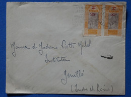 T18 GUINEE AOF BELLE LETTRE 1938 POUR GENILLE FRANCE+ PAIRE T. P SURCHARGES + AFFRANCH. INTERESSANT - Storia Postale