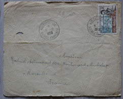 AB10 GUINEE FRANC. BELLE LETTRE 1956 PETIT VILLAGE KISSIDOUGOU POUR MARSEILLE FRANCE + + AFFRANCH.PLAISANT - Cartas & Documentos