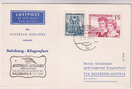 Austrain Airlines Eröffnungsflug Salzburg - Klagenfurt 4. Juli 1960 - Autres & Non Classés