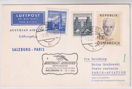 Austrain Airlines Eröffnungsflug Salzburg - Paris 16. Juli 1960 - Poste Aérienne