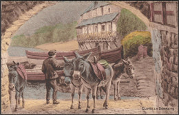 A.R. Quinton - Clovelly Donkeys, Devon, C.1930s - Salmon Postcard - Clovelly