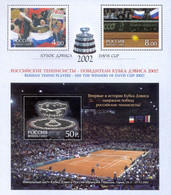 Russia 2003 The Russian Tennis Players - Winners Of The Davis Cup 2002. MNH Mi Klb1061-63 - Unused Stamps