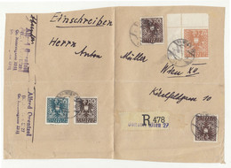 Austria CUTOUT Of Letter Cover Posted Registered 194? Wien  B211110 - 1945-60 Storia Postale