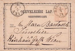 HONGRIE 1874 ENTIER POSTAL/GANZSACHE/POSTAL  CARTE DE RAKOVICZ - Postal Stationery