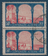 FRANCE 1930 N°263 B, 50 C Paire Oblitérée Avec Variété "ALCERIE" Tenant à Normal Rare En Oblitéré Ainsi Superbe - Usados