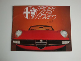 Automobilia,plaquette Publicitaire Pour Le" Spider Alfa-Romeo"1978,Pininfarina,1300,1600,2000. - Cars