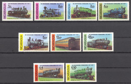 Nicaragua, 1978, Trains, Locomotives, MNH, Michel 2027-2035 - Nicaragua