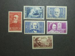 FRANCE, Années 1935 à 1940, YT N° 307-383-436-462-463-464 Neuf MH*, Aide Aux Chômeurs Intellectuels (cote 26 EUR) - Unused Stamps