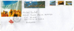 Letter Niagara Falls (Ontario), Stamp Miguasha National Park, Sent To Andorra, With Local Arrival Postmark - Storia Postale