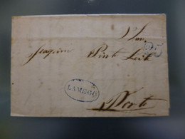 PRÉ-FILATELIA - LAMEGO - LMG3 T.E AZUL - (05 JAN 1850) - ...-1853 Préphilatélie