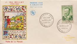 P) 1958 FRANCE, FDC, RED CROOS CHARITY OF JOACHIM DU BELLAY STAMP, POET OF LA PLÉIADE COLLECTION, XF - Otros & Sin Clasificación