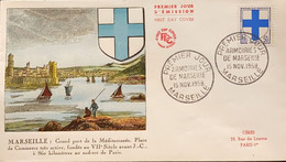 P) 1958 FRANCE, FDC, COAT OF ARM OF MARSEILLE STAMP, MEDITERRANEAN PORT, XF - Altri & Non Classificati