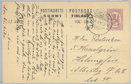 66694 - FINLAND - POSTAL HISTORY - POSTAL STATIONERY CARD From ALAVIESKA - 1922 (P56) - Covers & Documents