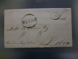 PRÉ-FILATELIA - ELVAS - ELV7 T.E PRETO - (21 SET 1850) - ...-1853 Prefilatelia