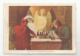 Carte Jeux D'échecs Entre Satan Et L'ange Divin - Scacchi