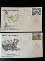 Gabon Gabun 1991 Mi. 1095 / 1096 FDC 1er Jour Cover Pêche Fischerei Fishing Poisson Fish Fisch - Vissen